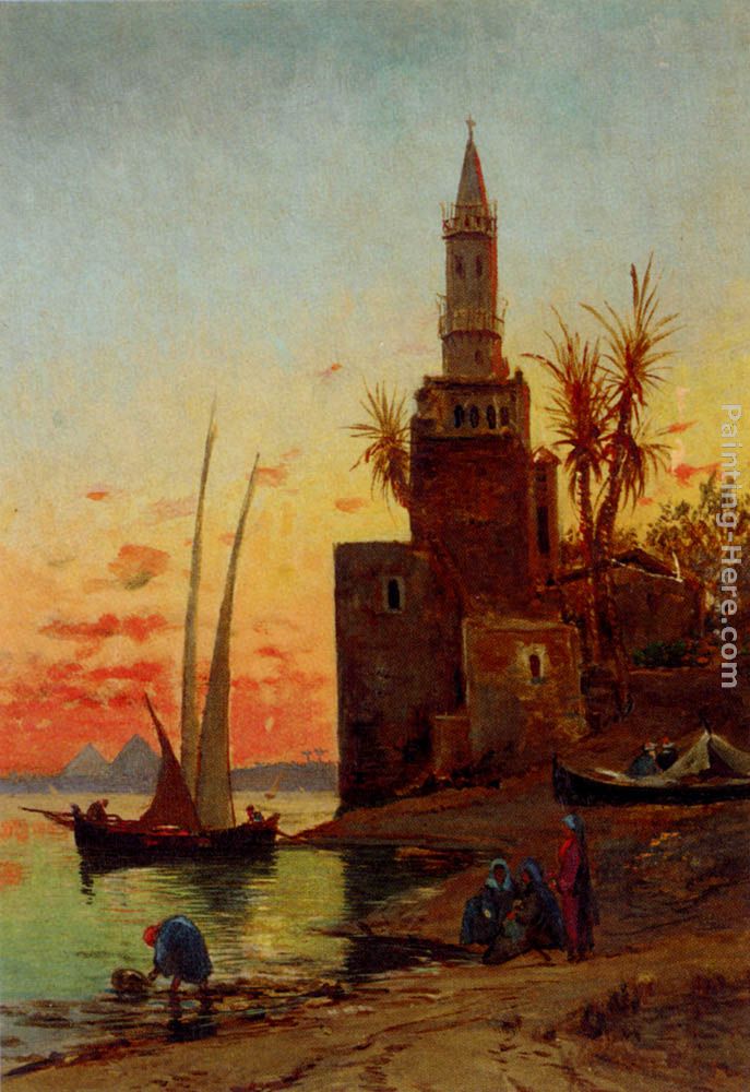 Sunset On The Nile painting - Hermann David Solomon Corrodi Sunset On The Nile art painting